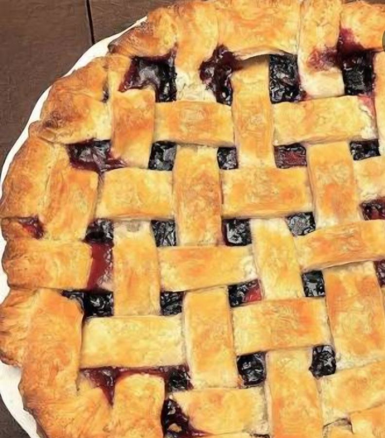 Triple Berry Pie, lattice top